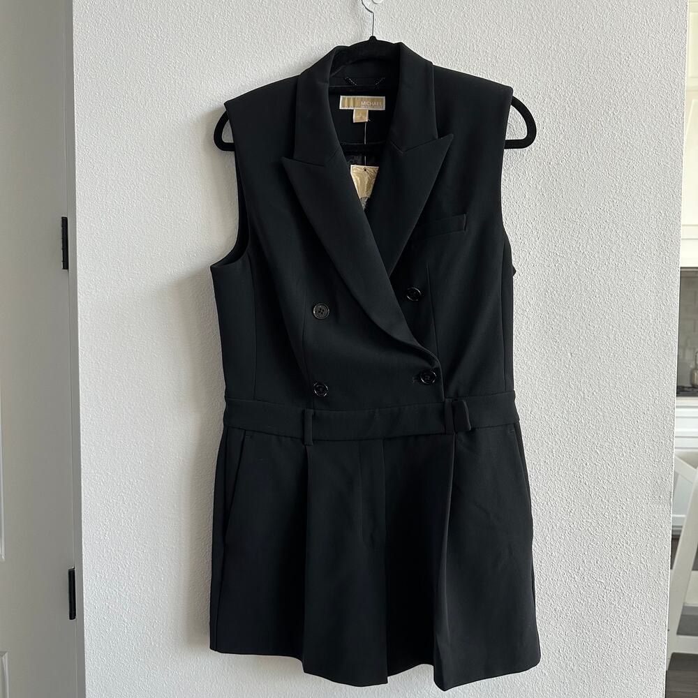 Michael Kors Crepe Double-Breasted Romper Size 6 New
